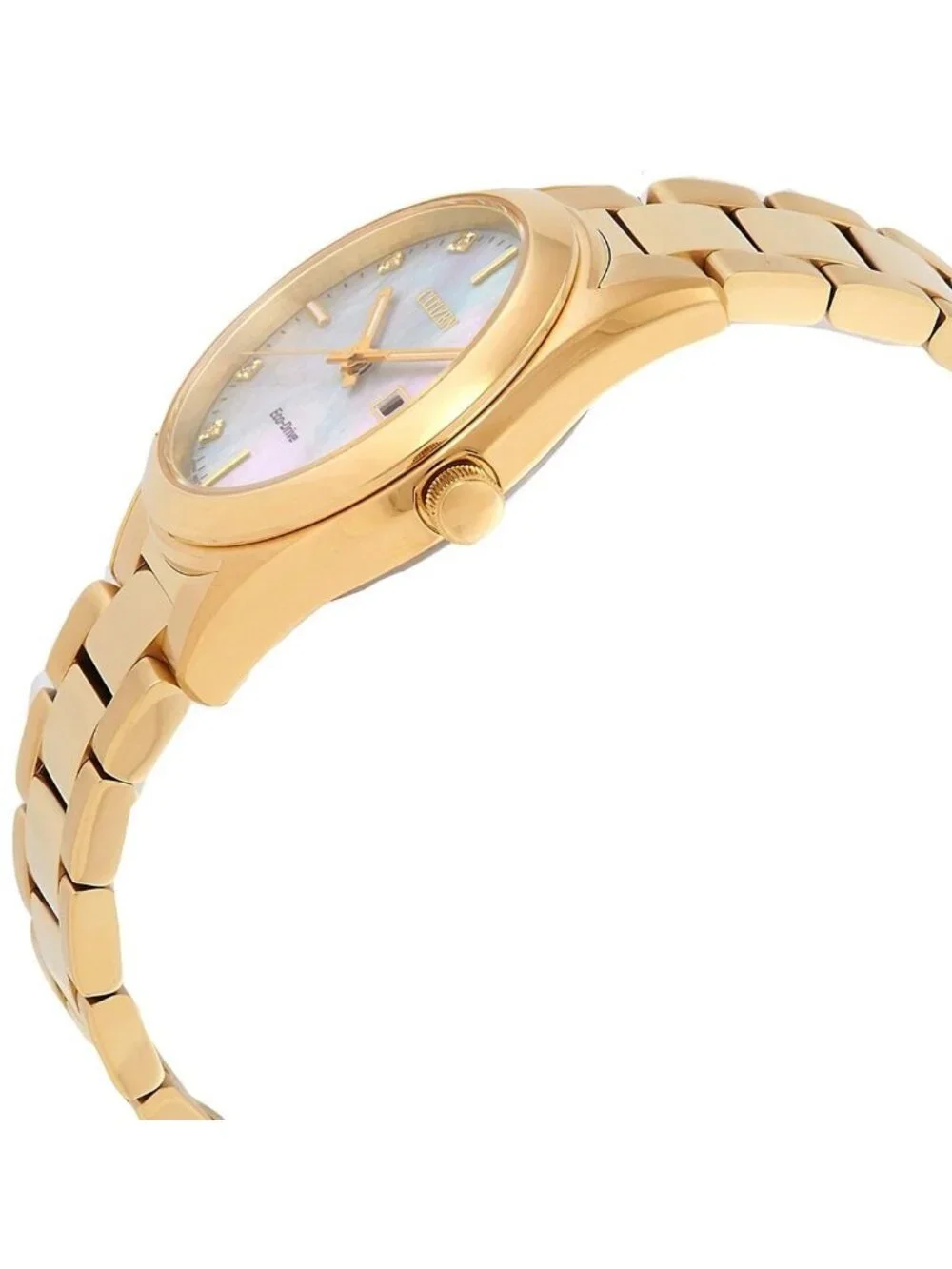 NWT Citizen Sport Luxury Eco-Drive White Mother of Pearl Dial Ladies Watch